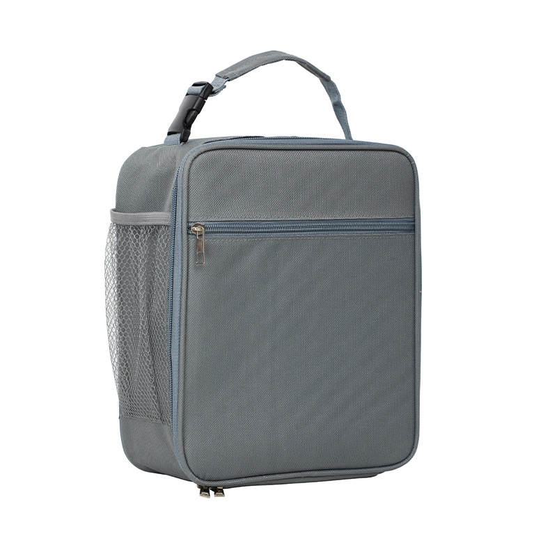 Lunch Box Storage Tote Mesh Side Pouch Portable Lunch Bag Heat Insulation Children's School Bento Bags Square Chilled Ice Bags: Blue