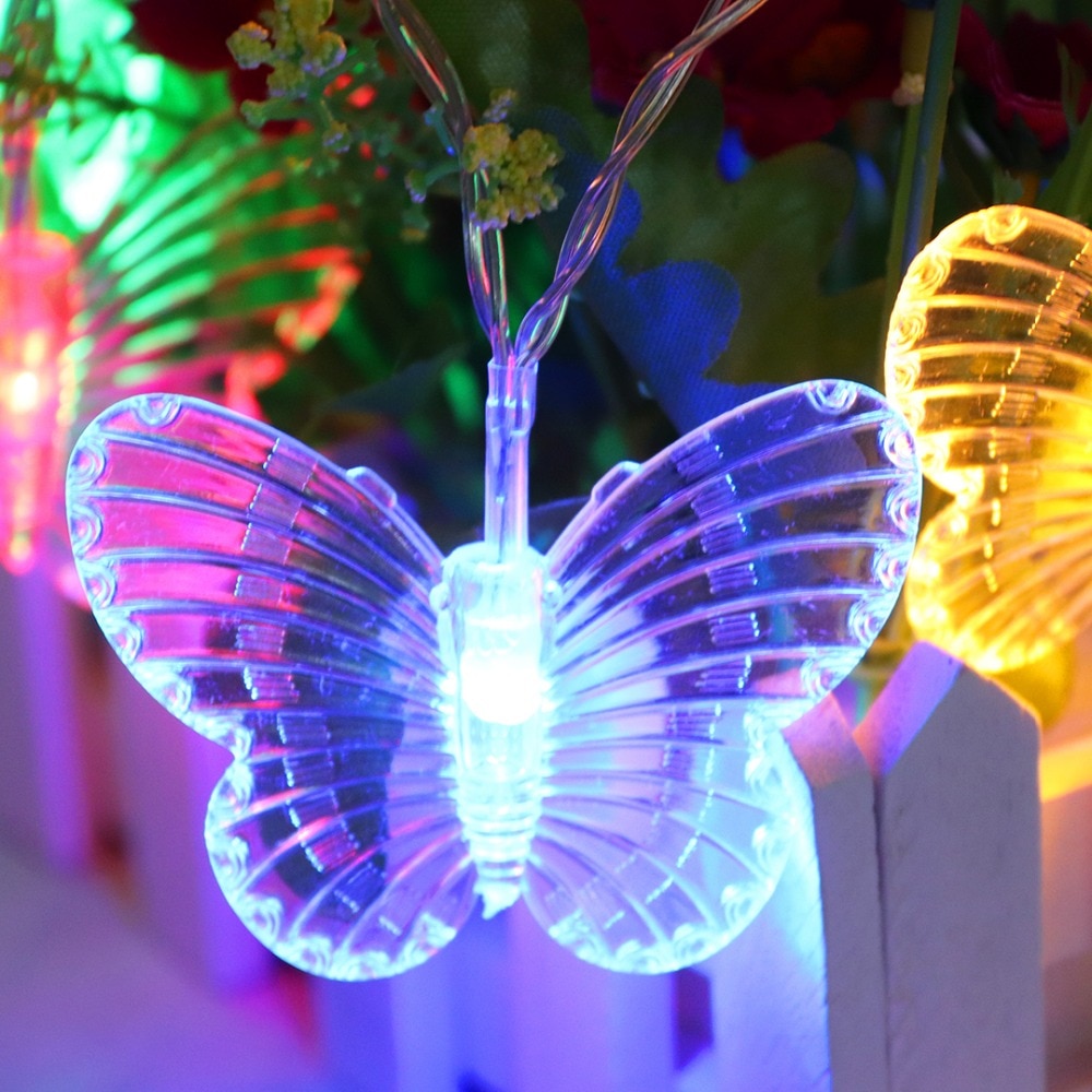 Led strängljus fjärilsgirland fiary lights för inomhus utomhus trädgårdsfest julbröllopsdekoration usb gerlyanda iq