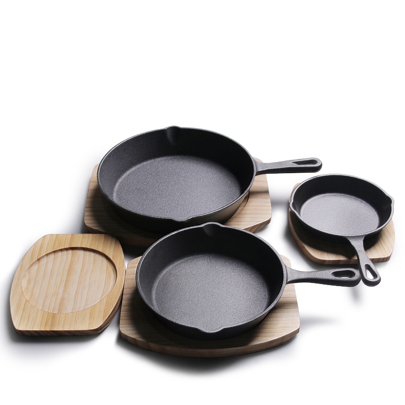 14/16 / 20cm støbejernspande lille stegepande mini ubelagt non-stick pandeæg pandekageform induktionskoger gaskomfur universal