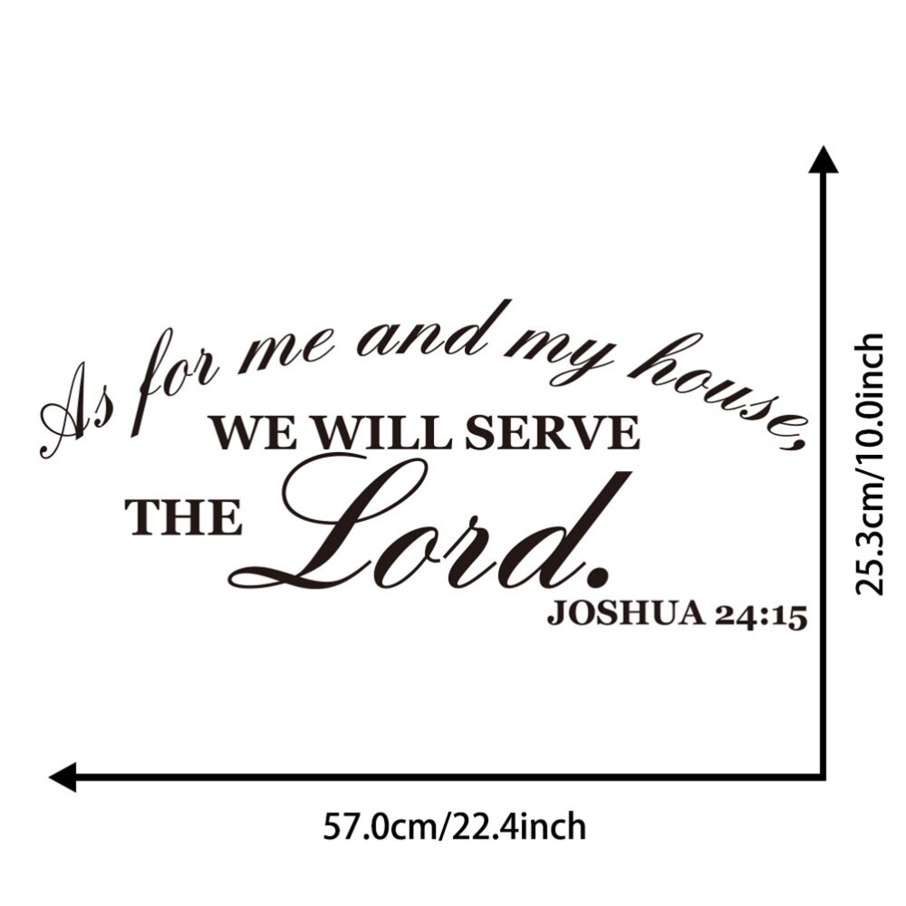 1PC Peel and Stick Removable DIY Non-toxic Bible Verse Vinyl As For Me and My House We will Serve the Lord Wallpaper