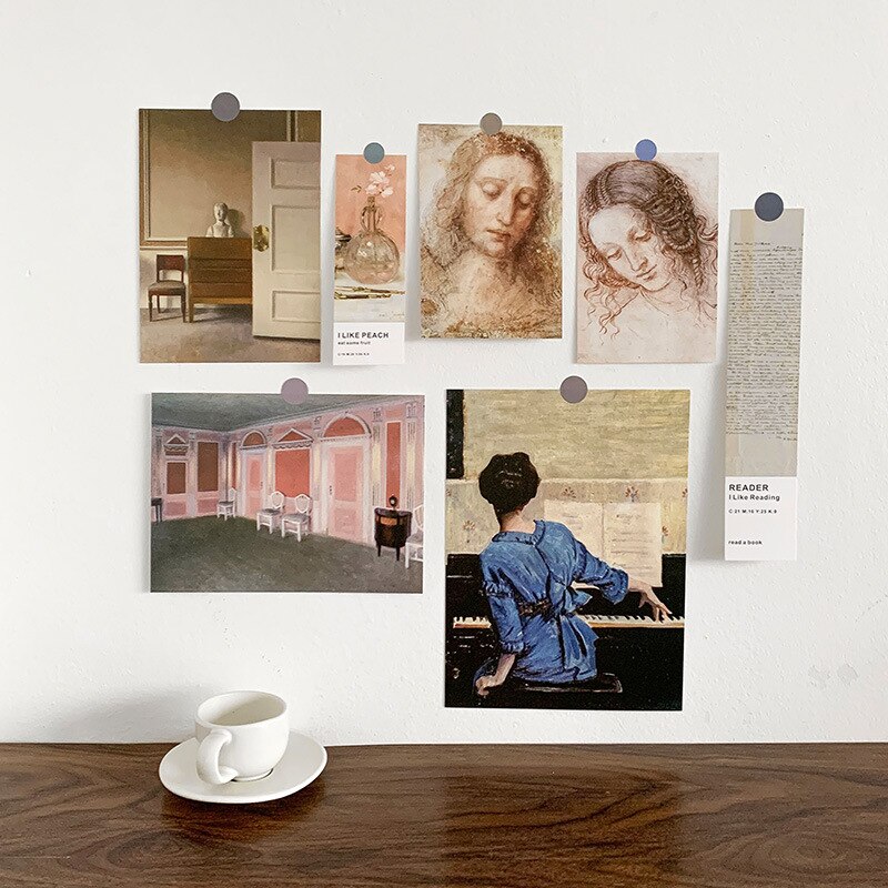 Nordic Eenvoudige Art Postkaart Muur Sticker Fotografie Props Diy Witte Achtergrond Collocatie Kamer Decoratie Kaart Wenskaart: 13