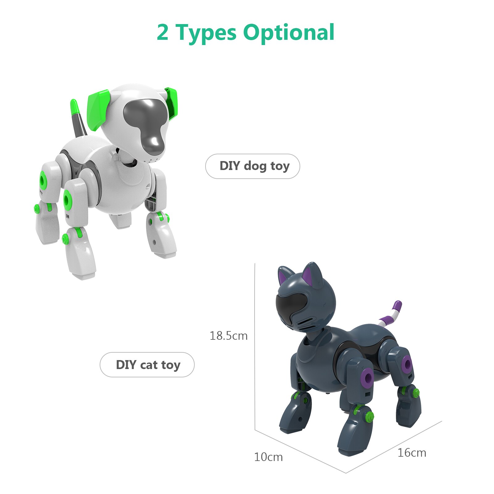 Robot RC chien chat jouet pour enfants, bricolage, animal de compagnie, jouet interactif, Intelligent, éducatif, adapté aux garçons et filles,