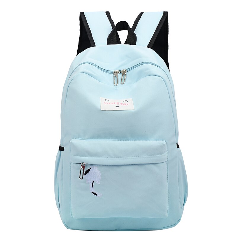 Preppy Style Women School Bag Brand Travel Backpack for Girls Teenagers Stylish Laptop Bag Rucksack Girl Schoolbag: light blue