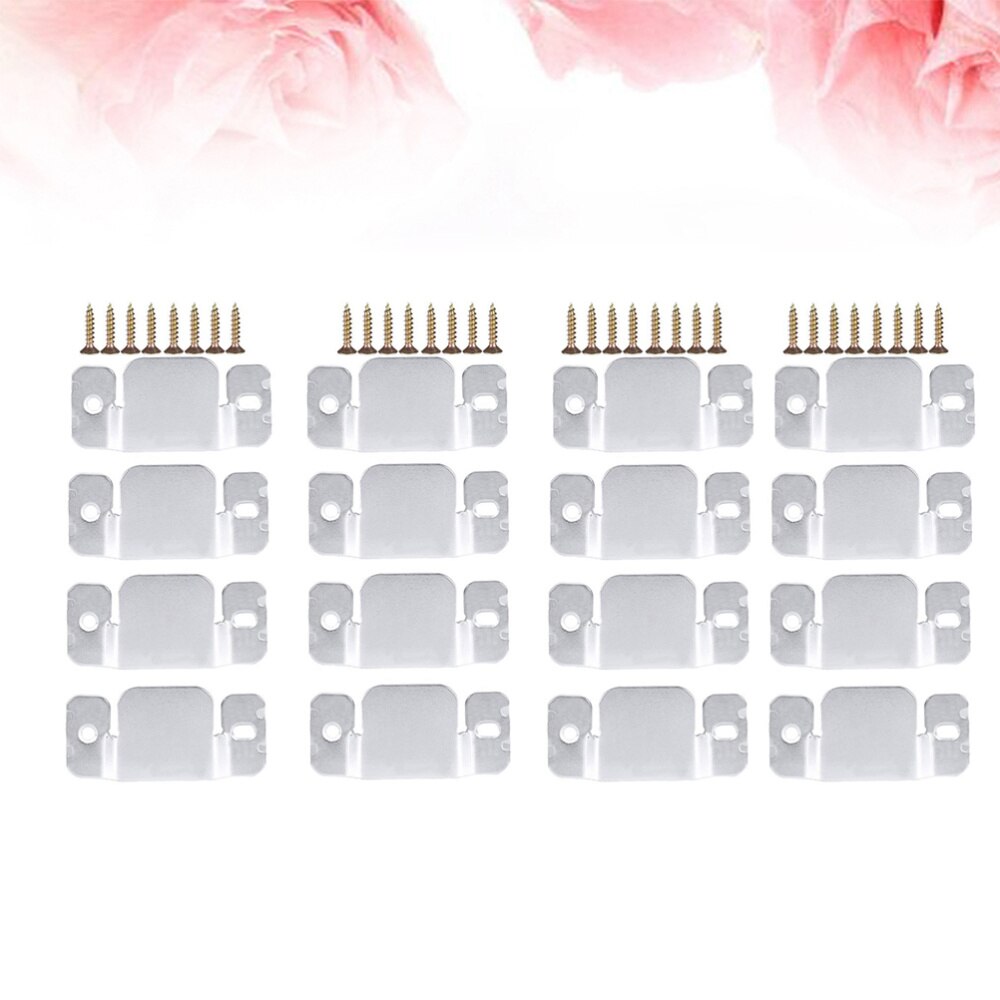8pcs Universal Sectional Sofa Interlocking Furniture Connector with 16pcs Screws: Silver 1