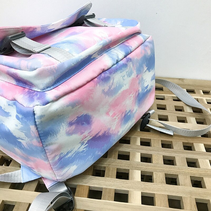 Tie Dye Collorful Women Backpacks Graffiti Nylon Female Student Backbag Teenager Girl Book Bags School Ladies Travel Mochila sac