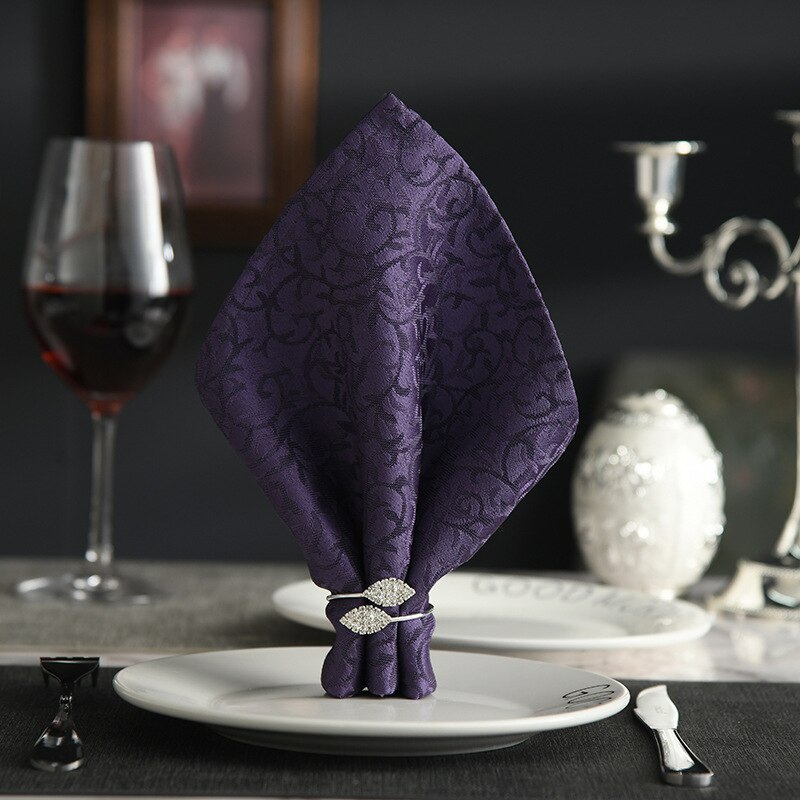 6PCS/SET Decoration Belt Party Rhinestone Serviette Wedding Dinner Home Hotel Banquet Leaves Shape Napkin Rings Buckles Holder