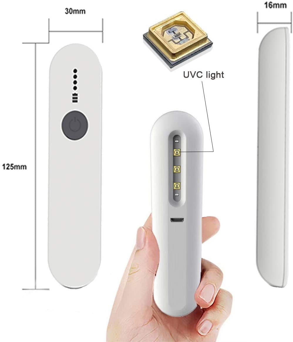 Draagbare UV-C Licht Sanitizer Wand Mini Led Uv Kiemdodende Lamp Handheld Desinfectie Lamp Voor Mobiele Telefoon