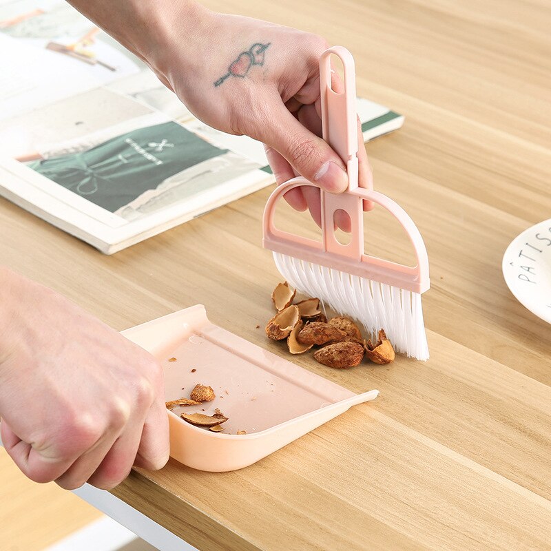 Broom and Dust Pan Set Pet Trash Cleaning Shovel Desktop Cleaning Student Cleaning Broom Sweeping Hair