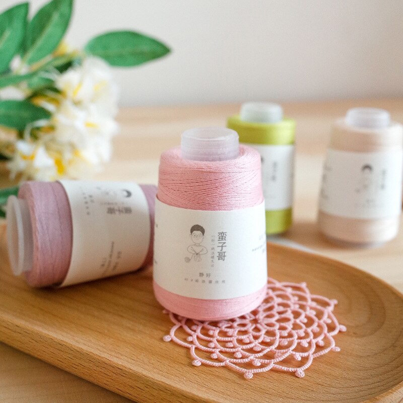 DIY Hand Knitting Yarn Mercerized Cotton Cord Thread Fine Solid Color for Embroidery Crochet Pearl Lace Sweater