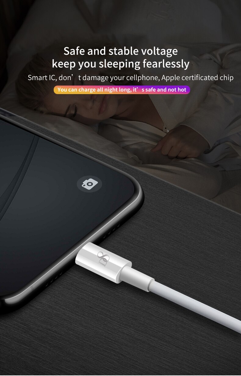 1M MFi PD fast charging cable Type-C to lightning Suitable for iPhone 12 mini/X