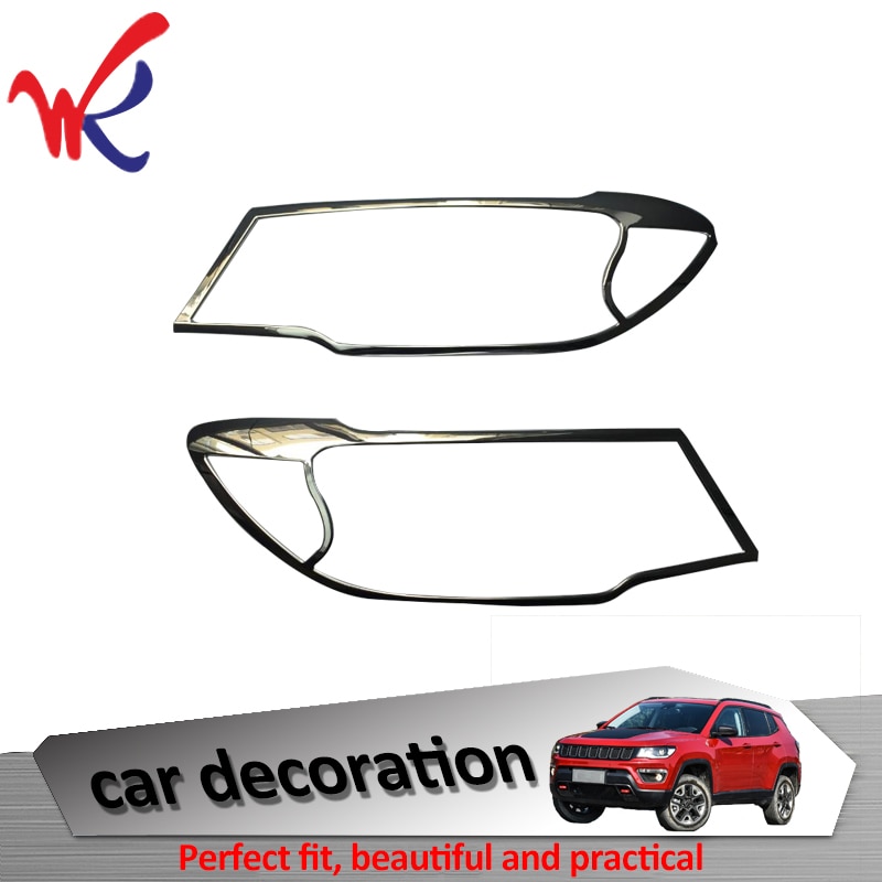 Loyalty for Jeep Compass ABS Chrome Front Light Lamp Headlight Cover Trim Decoration Car Accessories Auto Styling
