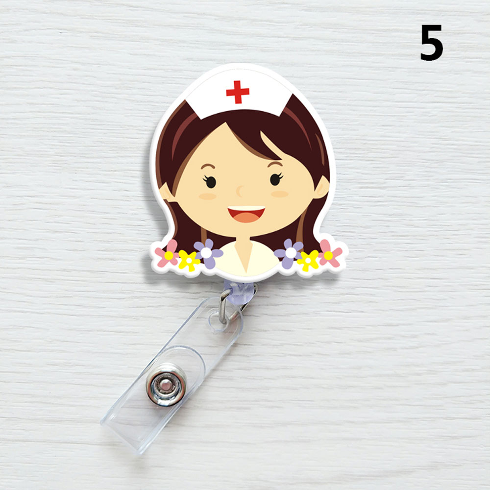 Leuke cartoon id-kaarthouder met oprolmechanisme, uitschuifbare kaarthouder voor kantoorartikelen, kaarthouder, naamkaarthouder, badgehouder.: Geel