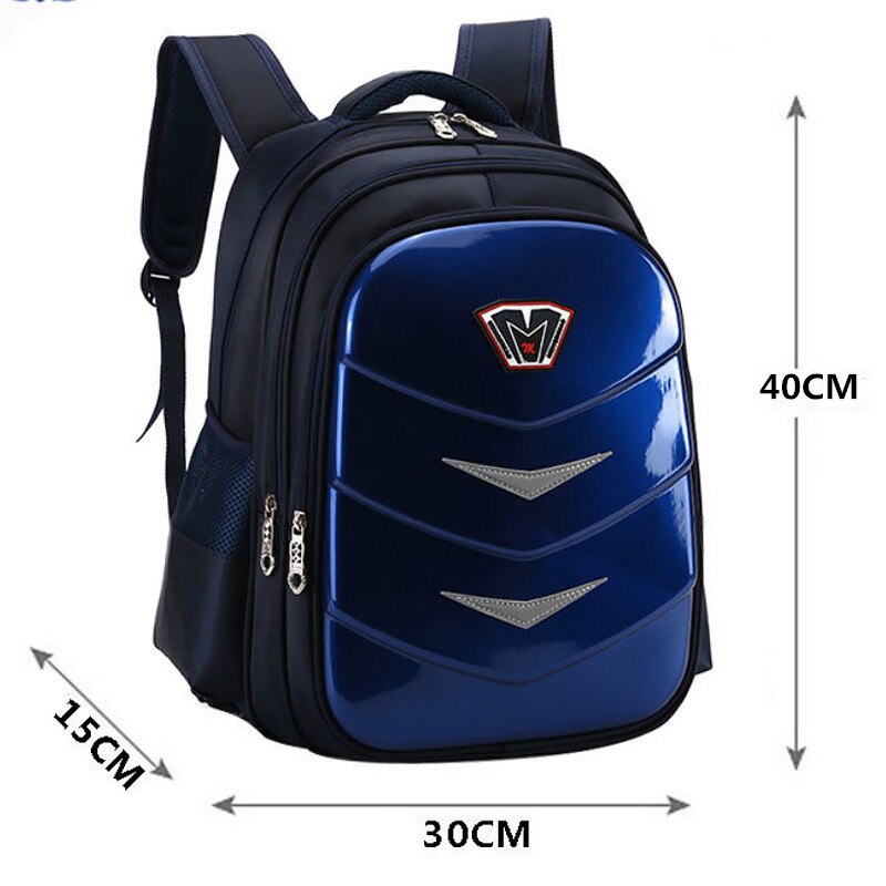 Sac à dos d'école imperméable et réfléchissant pour enfants, cartable orthopédique de supérieure pour filles et garçons: Dark blue small