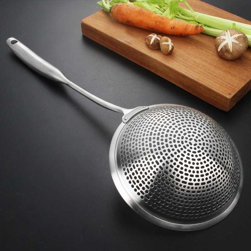 Premium 304 Stainless Steel Spider Mesh Strainer &amp; Colander Ladle Skimmer Cooking Tool Kitchenware Heat-resistant kitchen tools