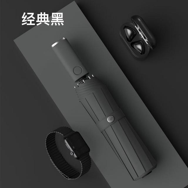 Ombrello pieghevole automatico Xiaomi con luce a Led ombrelli da pioggia grandi antivento ombrellone da esterno portatile per uomo donna: Black