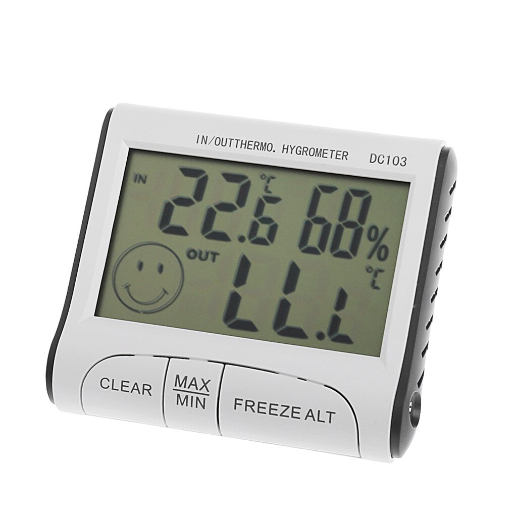 Lcd digitalt indendørs / udendørs termometer hygrometer temperaturfugtighedsmåler