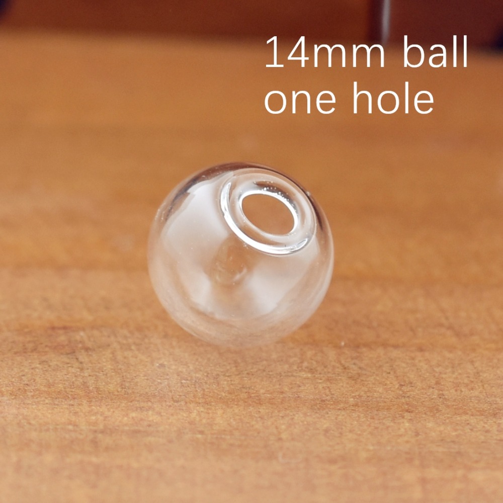 10 Stück 8–25 mm hohle Glaskugel mit einem Loch, runde Blasenfläschchen, Glaskugel, Kugeln, Schmuckzubehör, Glasmedaillon-Zubehör