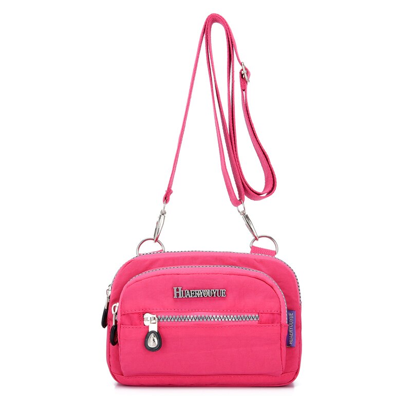 Vrouwen Messenger Bags Kleine Portemonnee Schoudertas Vrouwelijke Waterdichte Nylon Crossbody Tassen Taille Packs Handtassen: Hot Pink