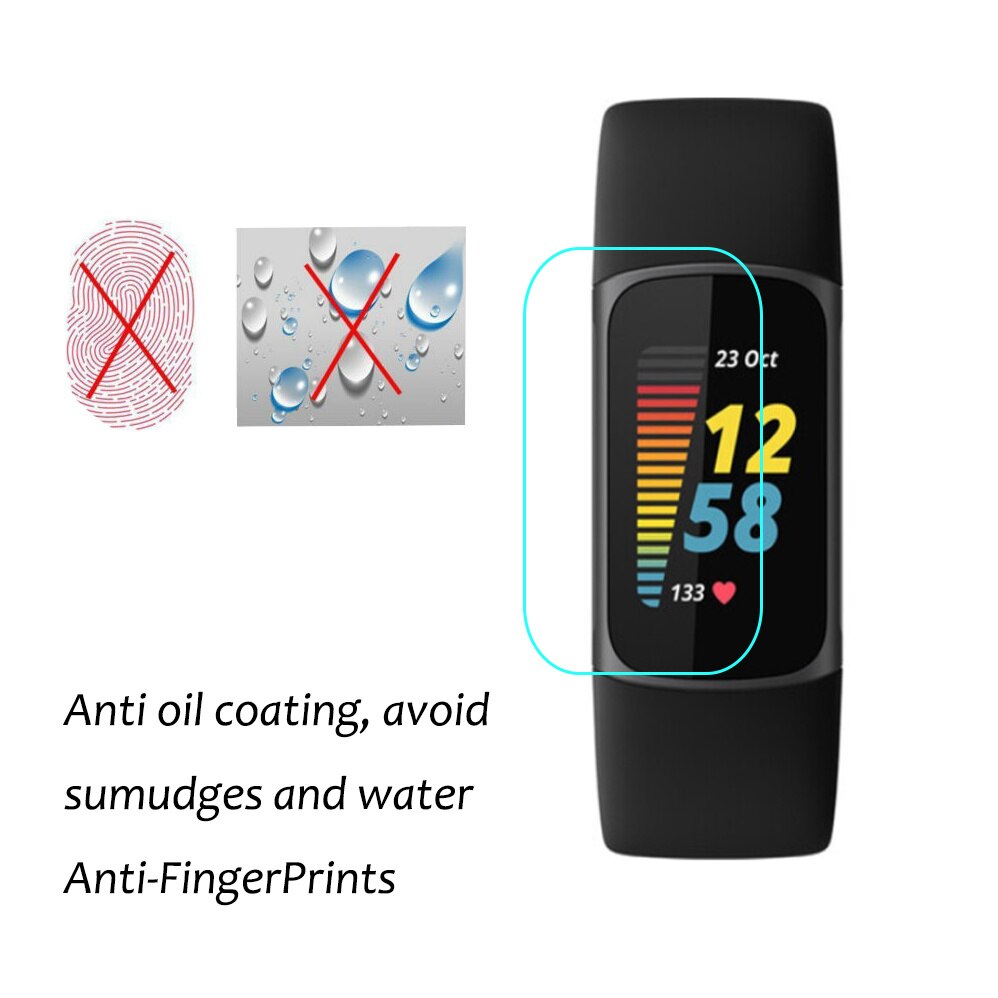 3 stuks hd transparante schermbeschermfolie voor fitbit charge 5 charge 5, zachte tpu-hydrogel, waterdicht, krasbestendig, geen glas