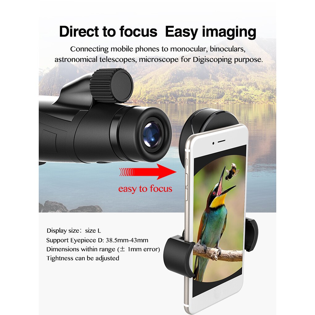 Phone Microscope Telescope Clamp Holder Monocular Photography Cell Phone Adapter Mount Clip: Default Title