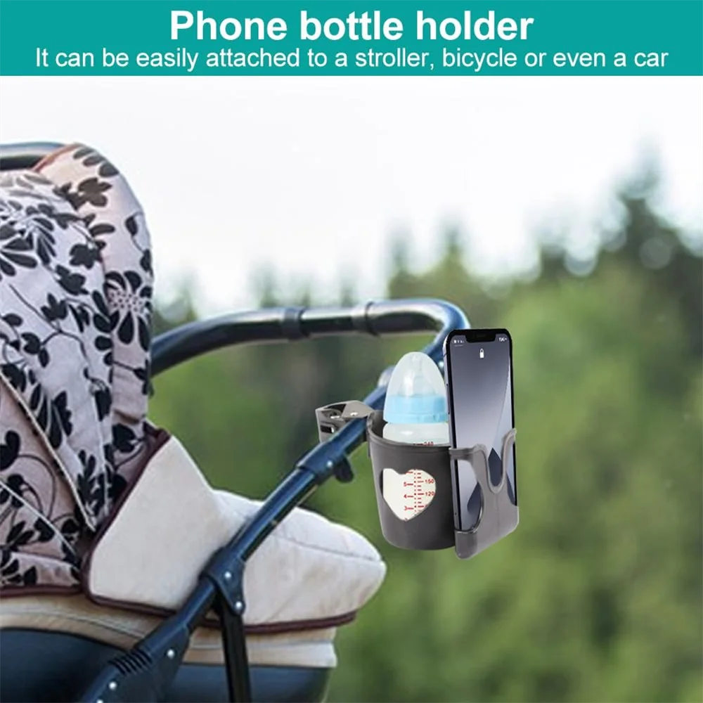 Kinderwagen Tasse Halfter Telefon Halfter 2-in-1 Kinderwagen Telefon Milch Flasche Halfter Für Kinderwagen Kinderwagen Rollstuhl zubehör