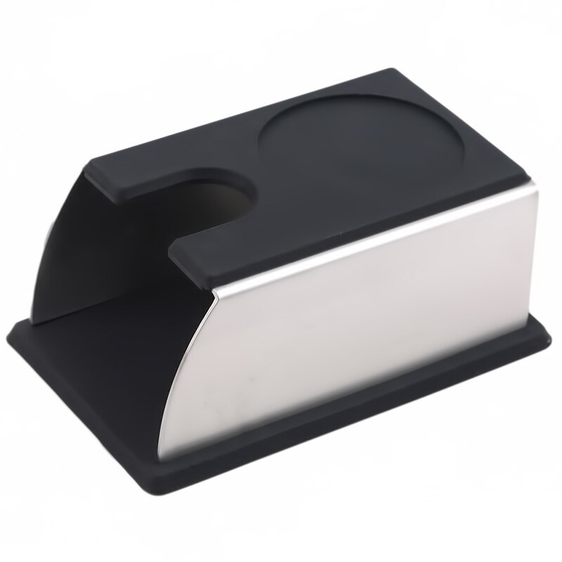 Sturdy Stainless Steel Silicone Espresso Coffee Tamper Stand Barista Tool Tamping Holder Rack Shelf Coffee Machine Tool: Black