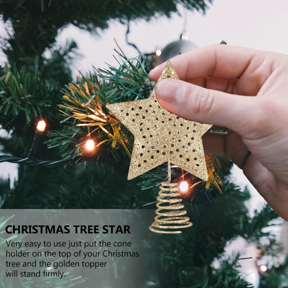 1Pc Tree Topper Funny Glittering Treetop Decor Star Tree Topper for Christmas