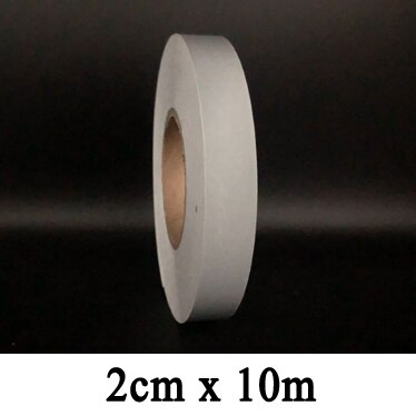 Bande de garniture auto-adhésive en tissu réfléchissant, ruban de bordure pour vêtements, sac de casquette pour la visibilité, utilisation en toute sécurité: 2cmx10m