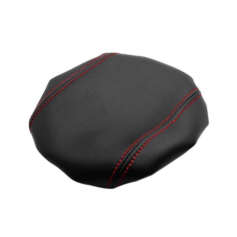 For VW Tiguan L Microfiber Leather Car Interior Center Control Armrest Box Protective Cover Trim: Black with red