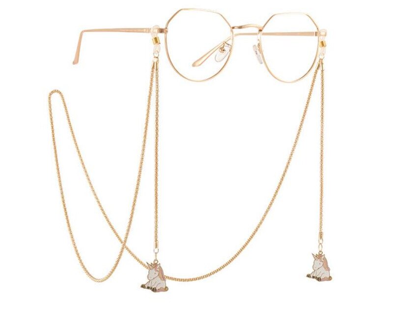 Lolita licorne pendentifs lunettes fille chaîne cos harajuku lunettes D029