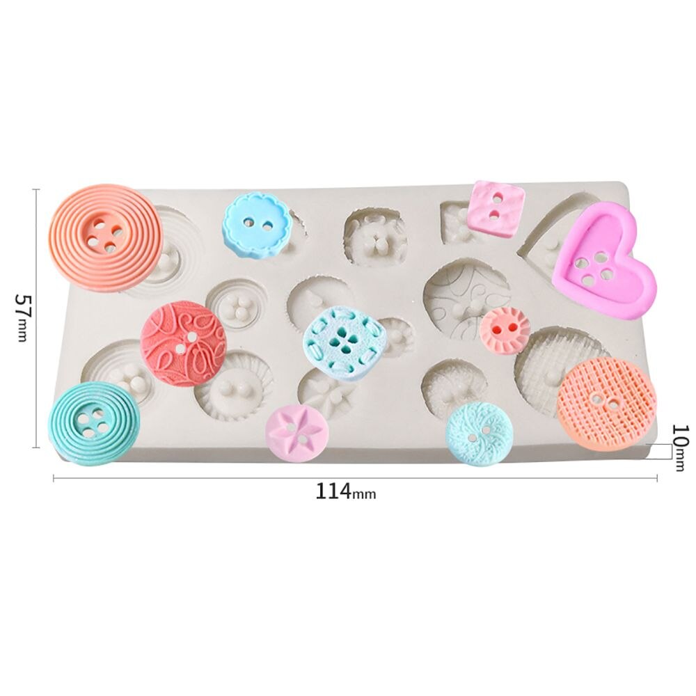 Silikone knap former kageform gør det selv fondant chokolade småkage is silikone form fondant slik form bagning kage dekorationsværktøj