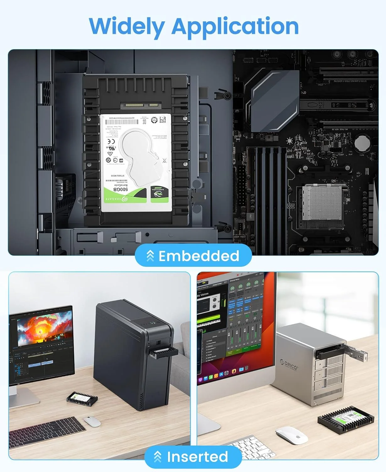 ORICO-Hard Drive Caddy Support SATA 3.0 Support HDD and SSD 2.5 In 7mm 9.5mm 12.5mm Computer Accessories