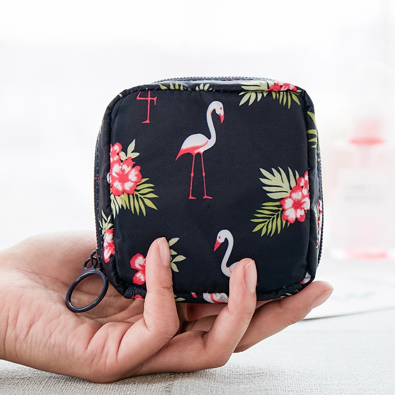 Mini Waterproof Women&#39;s Cosmetic Bag Girls Flamingo Lipstick Make Up Bags Female Small Travel Makeup Pouch Organizer Case kit