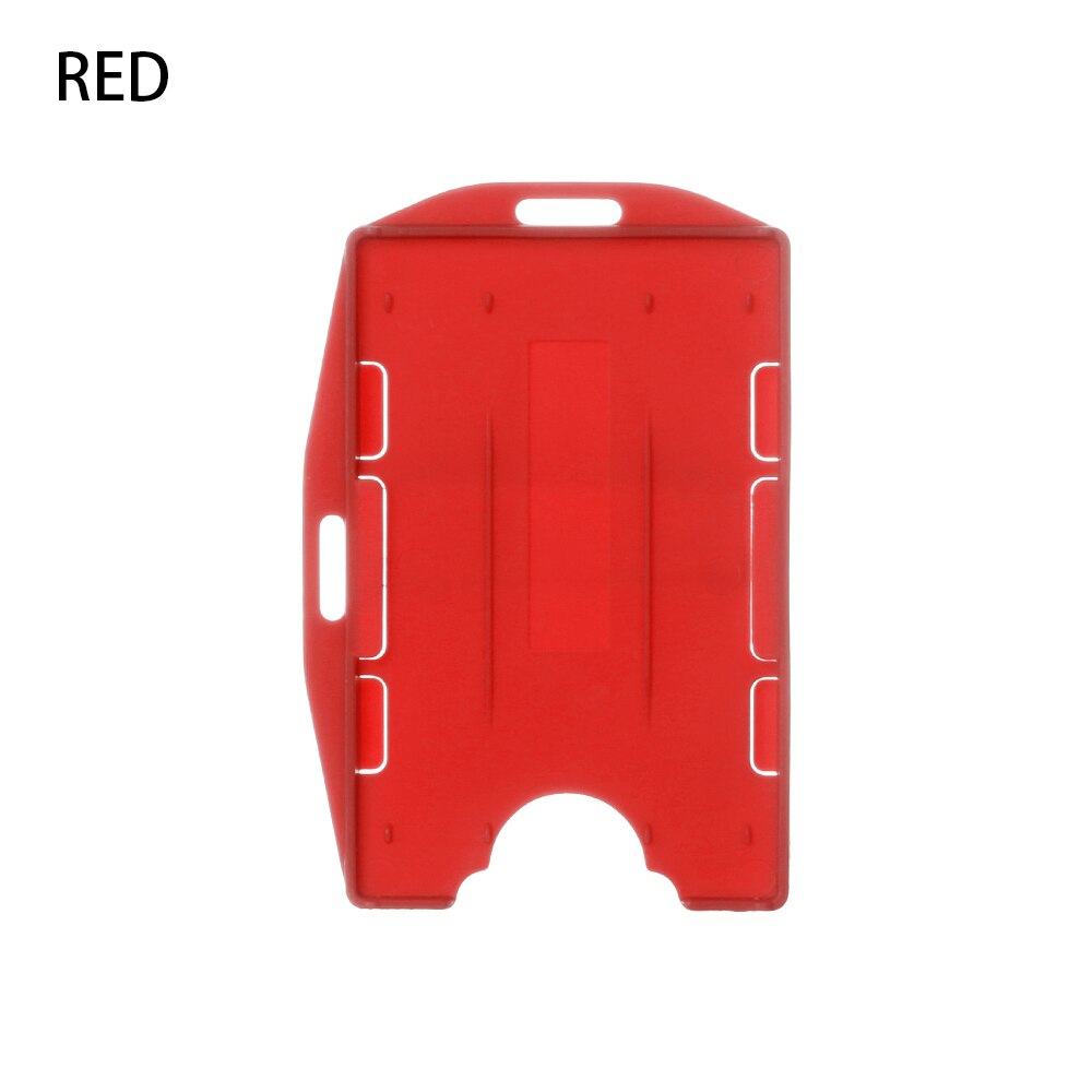 Kaarthouder, draagbaar, praktisch, duurzaam, multifunctioneel, harde plastic badgehouder, beschermhoes, dubbelzijdige kaarthouders: Rood