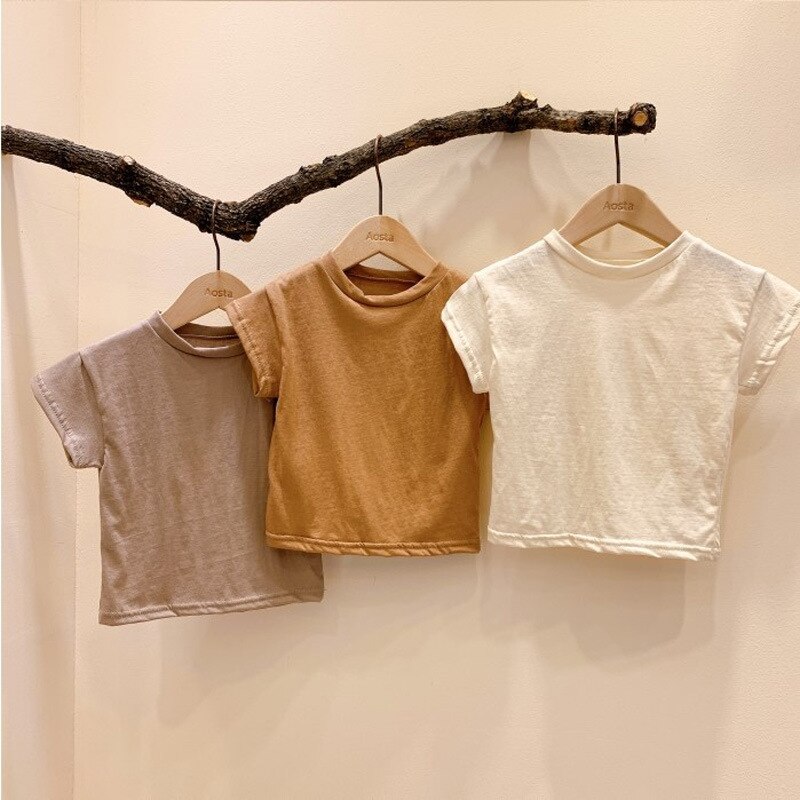 Zomer Baby Tees Solid Baby Jongens T-shirts Korte Mouw Baby Meisjes Tops Effen T-shirts Voor Baby 'S