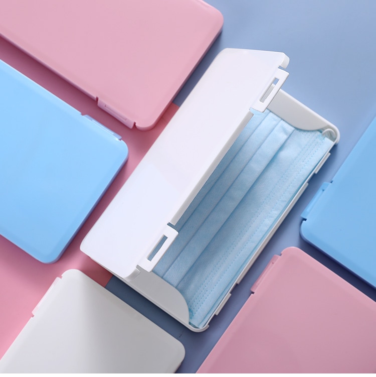 Bolsa portátil de almacenamiento de mascarillas, caja de almacenamiento de mascarillas antipolvo para la prevención de la contam