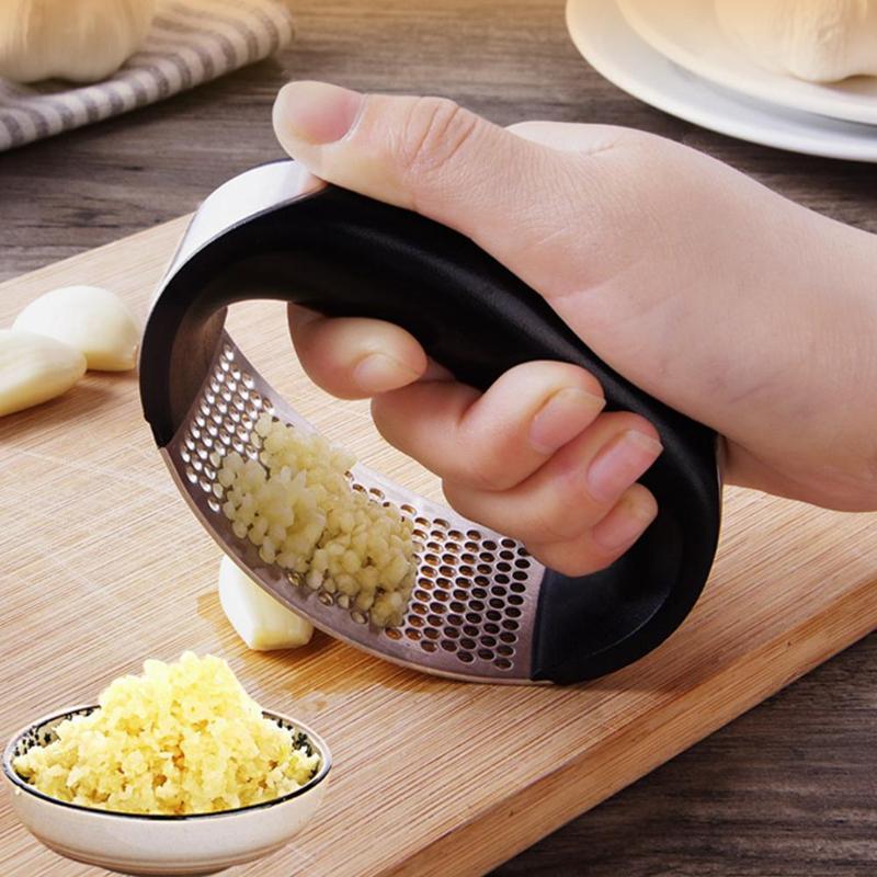 Multi-functie Handmatig Knoflook Presser Gebogen Knoflook Slijpen Slicer Chopper Rvs Knoflook Persen Koken Gadgets Tool