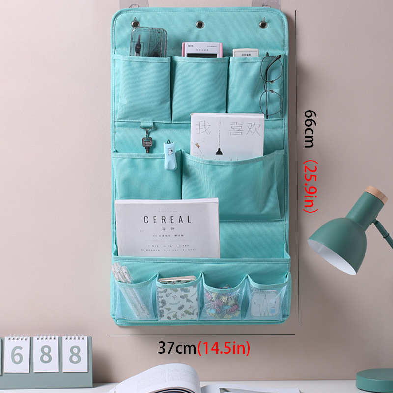 Bolsa de almacenamiento multifuncional para colgar en la pared para el hogar, artículos diversos artísticos de tela, bolsas de almacenamiento para armario, organizador de calcetines y ropa interior para dormitorio: Rosa