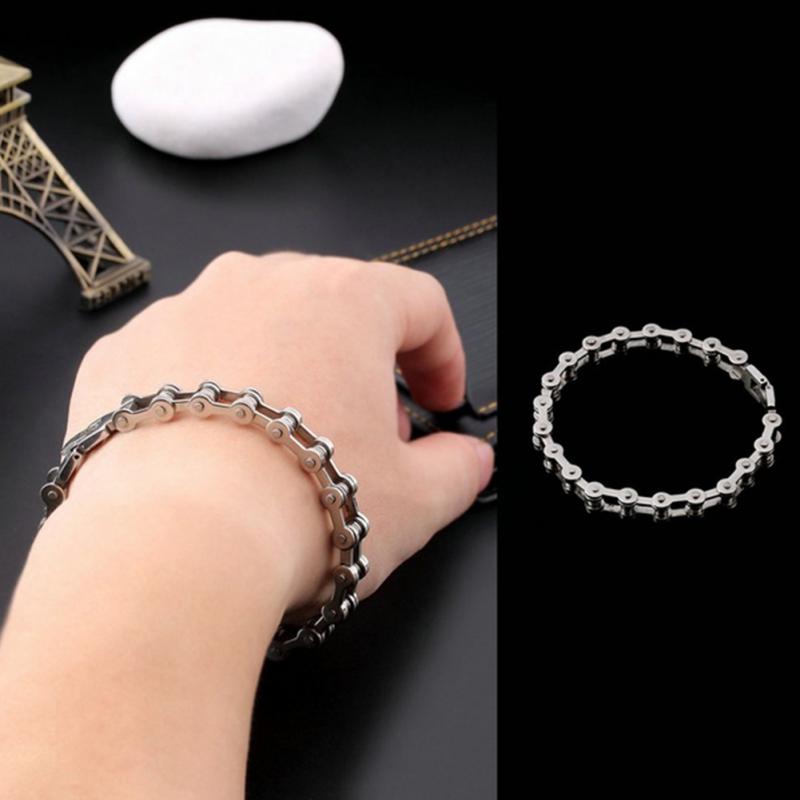 Men Biker Bicycle Motorcycle Chain Bracelet Bangle Punk Titanium Steel Bracelet Men Bangle Men Jewelry Trendy Bracelet