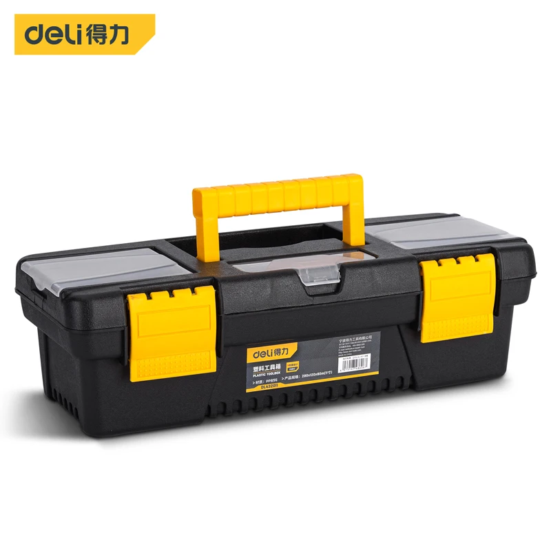 Deli Multiple Styles Household Multifunction Tool Box Double Layer Compartment Storage Organizer Toolbox for Hardware Tools Case