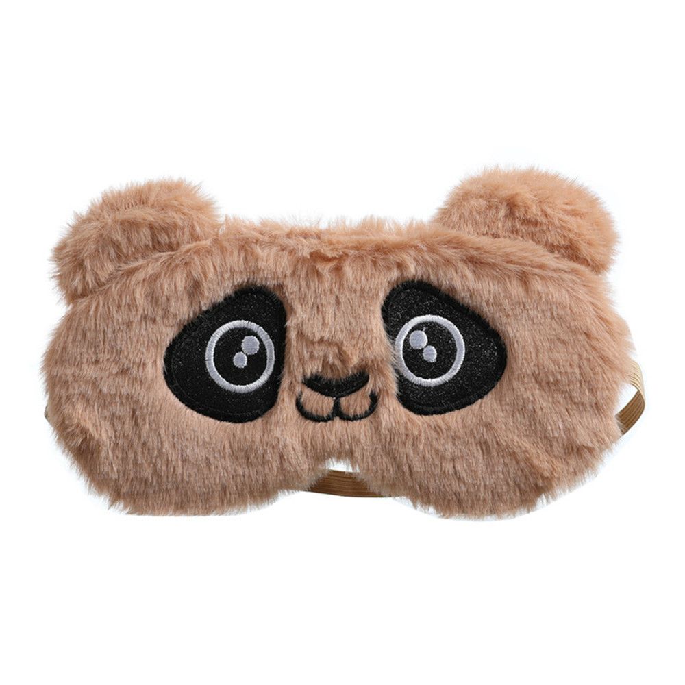 Plush Sleep Mask Cute Koala Rabbit Blindfold Eye Band Aid Cover Night Dream Mask Cotton Bandage Sleeing Relax: brown
