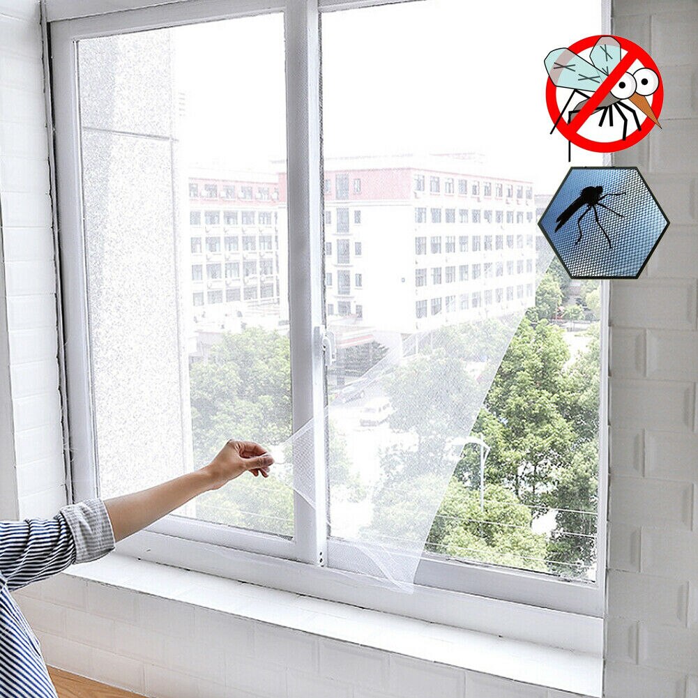 Window Insect Screen LARGE Mosquito Wasp Fly Bug Door White Mesh Net Self Grip Window Screens