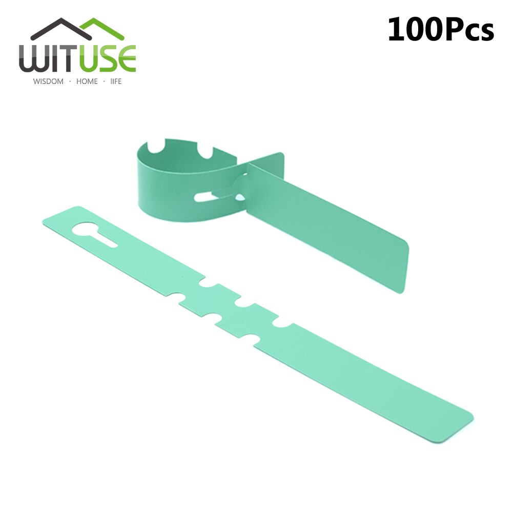 Etiquetas impermeables para vivero, tipo T, cinta de 3 tipos de plástico, para flores y plantas gruesas, bandeja, Mark para herramientas de jardín, 50/100 Uds.: Ribbon Green