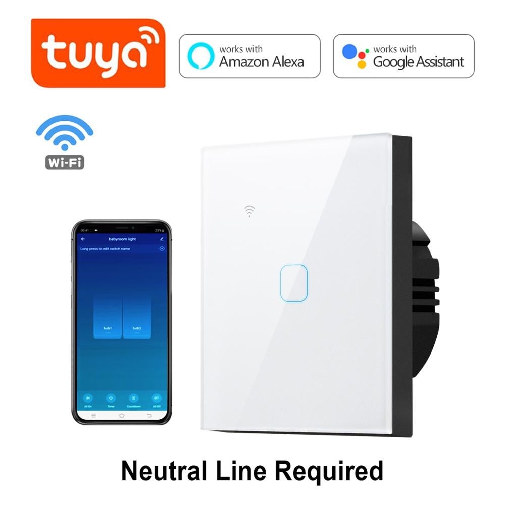 Tuya Alexa Wifi App Smart Wifi Google Home Licht Schakelaar 110V 220V Eu Us Type Neutrale Draad Is nodig