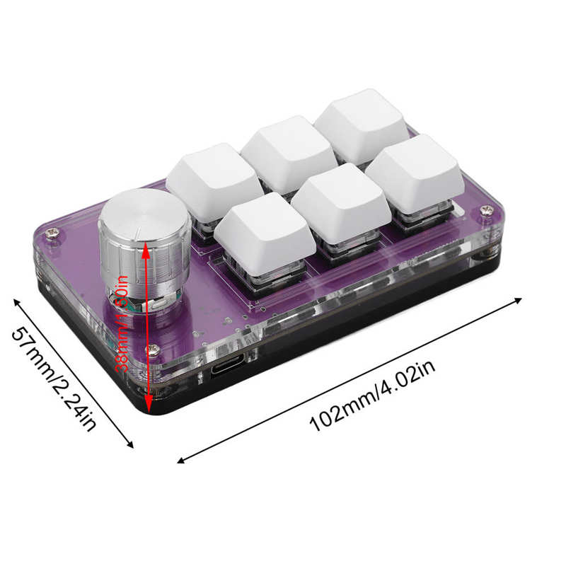 One Handed Mechanical Keyboard Portable Mini Keypad with Knob for Games for Office for Laboratory