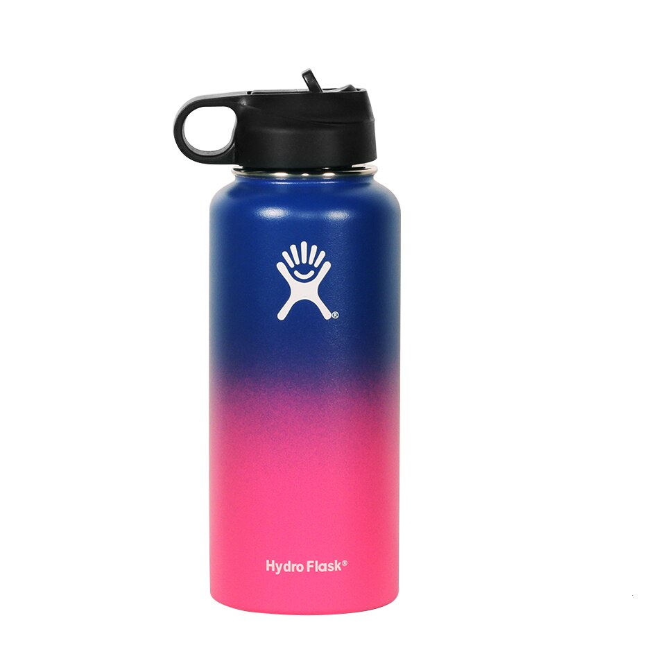 Sports Bottle Hydro Flask 32oz Tumbler Flask Vacuum Insulated Flask Stainless Steel Water Bottle Wide Mouth Outdoor: Clear