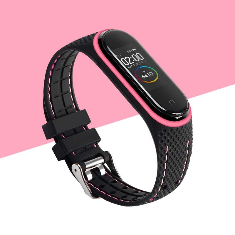 Strap For Mi band 7 6 5 Bracelet Sport belt Silicone watchband replacement Smartwatch bracelet for Xiaomi mi band 3 4 5 6 strap: Purple Green / 16mm