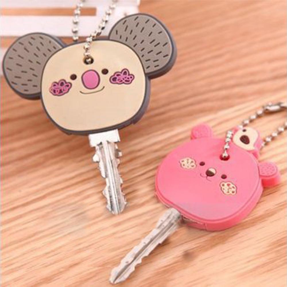 Cute Animal Soft Key Top Head Cover Chains Cap Keyring Phone Strap DIY Key Wallet