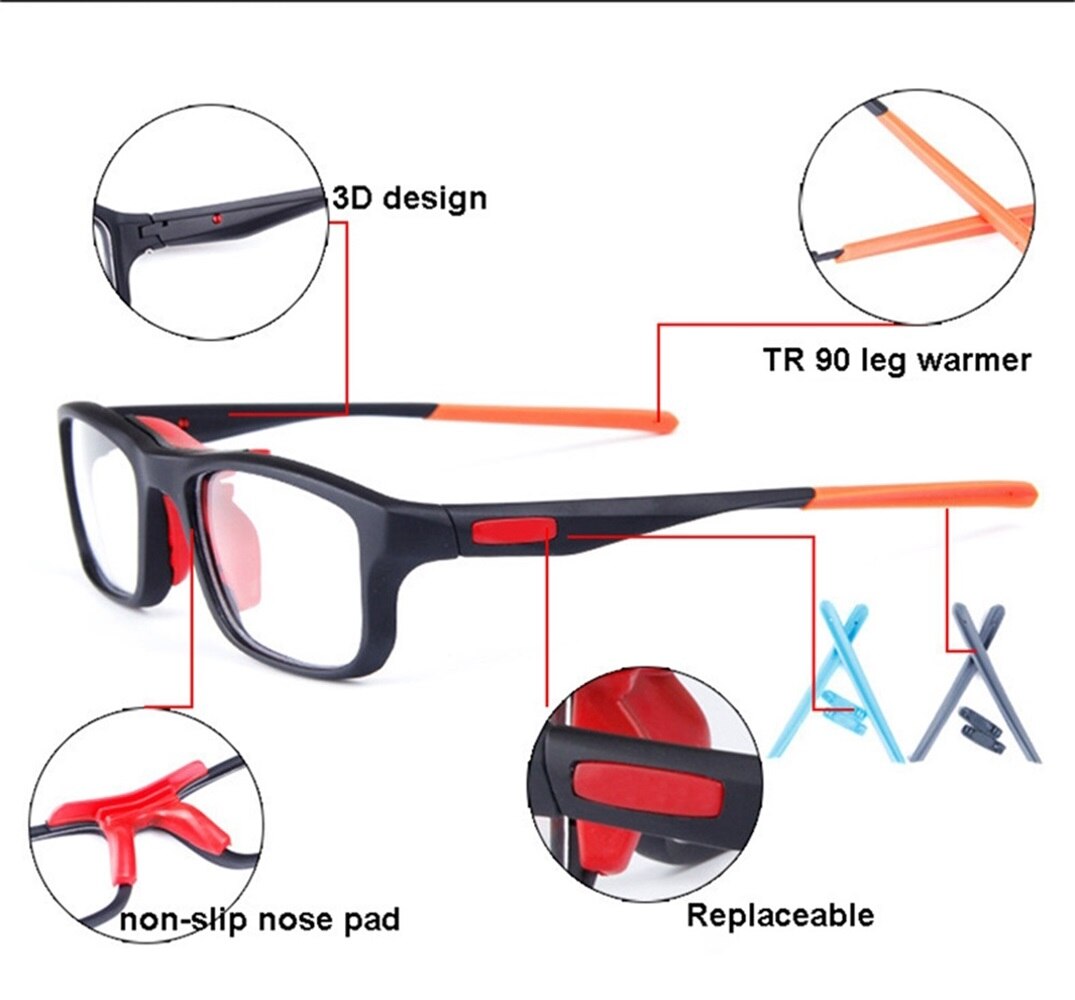 24g ultraleichte  tr90 unisex basketballbrillen mit stoßdämpfenden eigenschaften, schutzbrillen für training und sport, sonnenbrillen, optische brillenfassungen