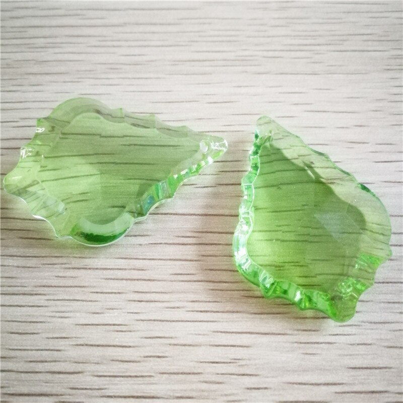 50mm lysegrøn farve krystal ahorn blad form glas prisme fransk stil krystal lysekrone hængende vedhæng